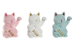 DKD Home Decor Hucha de Resina Gato de la Suerte Surtido de 3 Unidades