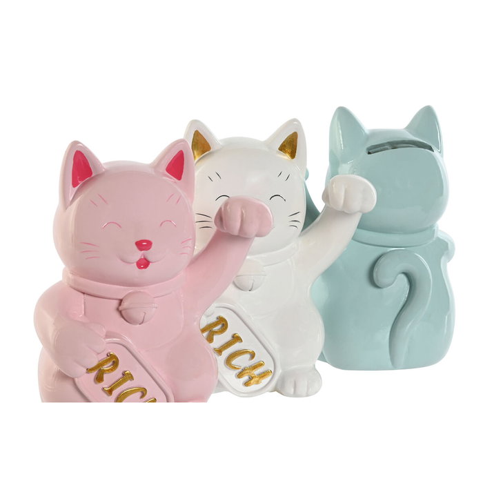 DKD Home Decor Hucha de Resina Gato de la Suerte Surtido de 3 Unidades DKD Home Decor Hucha de Resina Gato de la Suerte Surtido de 3 Unidades