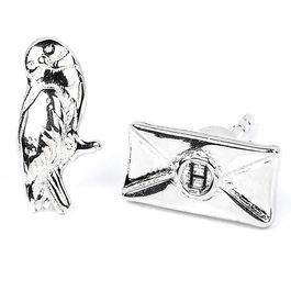 The Carat Shop Pendientes Hedwig and Letter Harry Potter Chapados en Plata