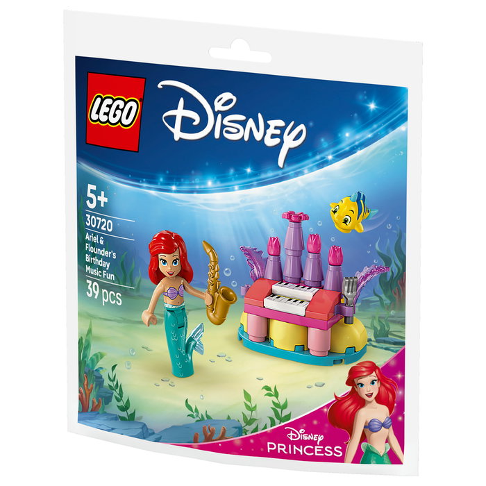 LEGO Disney Princess 30720 Ariel y Flounder: Diversión Musical de Cumpleaños, Set de Construcción de 39 Piezas para Niños de 5 Años
