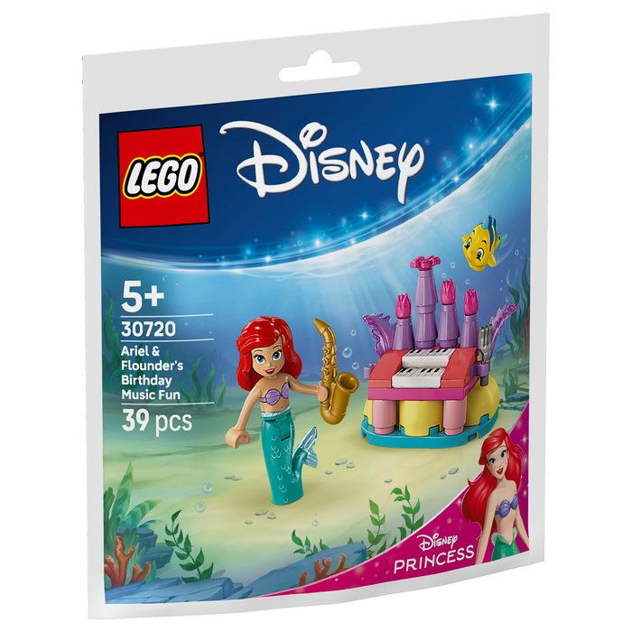 LEGO Disney Princess 30720 Ariel y Flounder: Diversión Musical de Cumpleaños, Set de Construcción de 39 Piezas para Niños de 5 Años
