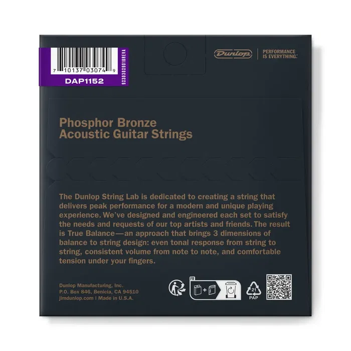 Dunlop Juego Acústica Phosphor Bronze Medium Light 11-52