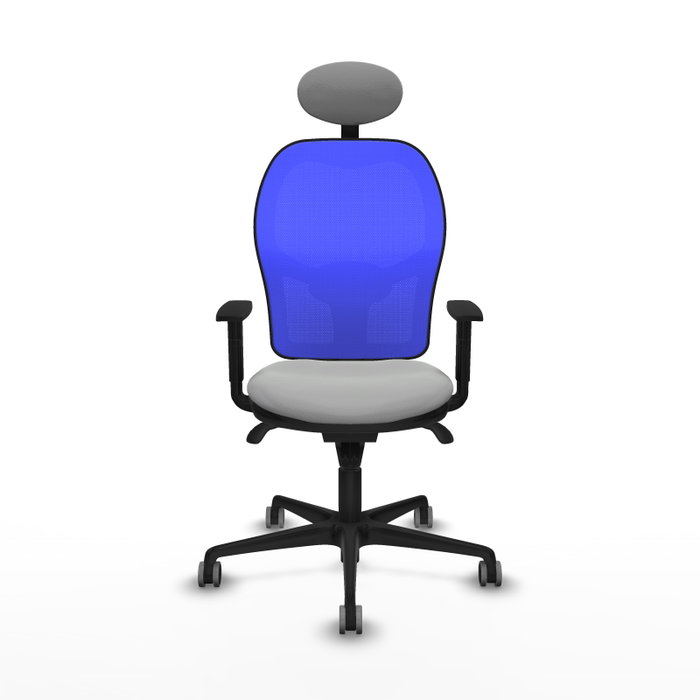 PIQUERAS Y CRESPO Silla de oficina Jorquera con mecanismo Sincro, Gris claro y Azul PIQUERAS Y CRESPO Silla de oficina Jorquera con mecanismo Sincro, Gris claro y Azul