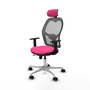 PIQUERAS Y CRESPO Silla de oficina Jorquera Rosa y Gris con Mecanismo Sincro/Traslack