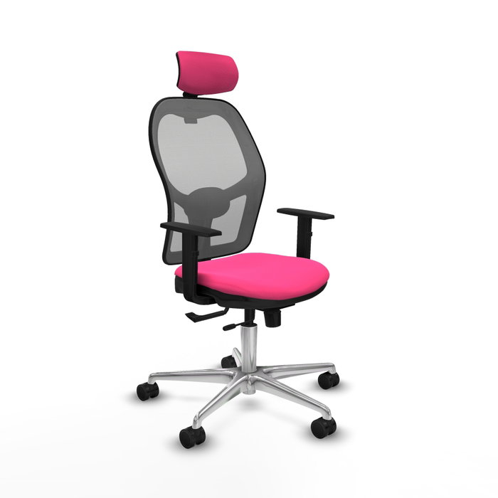PIQUERAS Y CRESPO Silla de oficina Jorquera Rosa y Gris con Mecanismo Sincro/Traslack PIQUERAS Y CRESPO Silla de oficina Jorquera Rosa y Gris con Mecanismo Sincro/Traslack