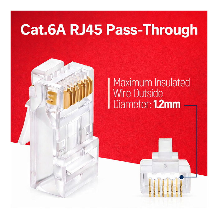 EQUIP 121174 Conector RJ-45 Cat6a U/UTP Transparente (100 unidades)