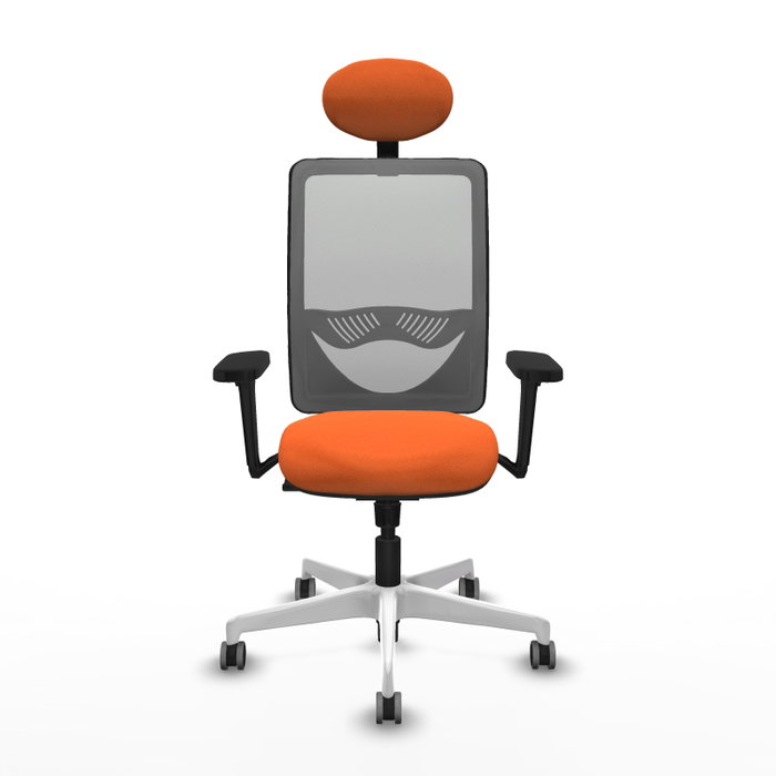 PIQUERAS Y CRESPO Silla de oficina Zulema con mecanismo Sincro, Tela Naranja y Malla Gris PIQUERAS Y CRESPO Silla de oficina Zulema con mecanismo Sincro, Tela Naranja y Malla Gris