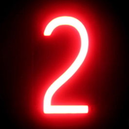 Green Ice Número LED Neon 2 (84x161x38 mm) de color blanco