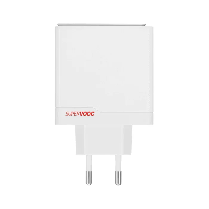 OnePlus Cargador SuperVOOC 100W Adapter, Puertos 1 USB-C y 1 USB-A, Tecnología de Carga Rápida, Color Blanco