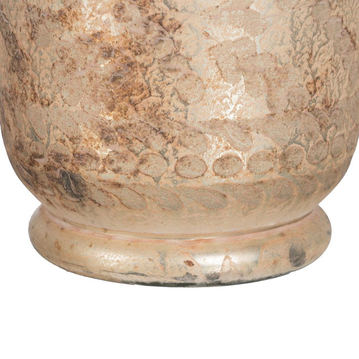 Portavelas Blanco Óxido Cristal 15 X 15 X 17 cm Portavelas Blanco Óxido Cristal 15 X 15 X 17 cm