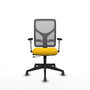 PIQUERAS Y CRESPO Silla de oficina Motilla con mecanismo Sincro/Traslack, asiento amarillo y respaldo gris