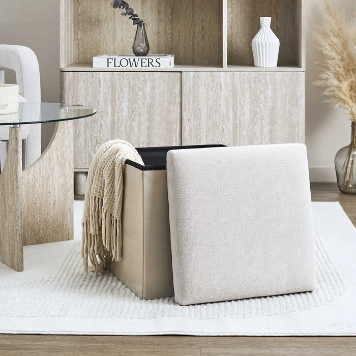Home Deco Factory Caja-puf plegable Emilia Beige