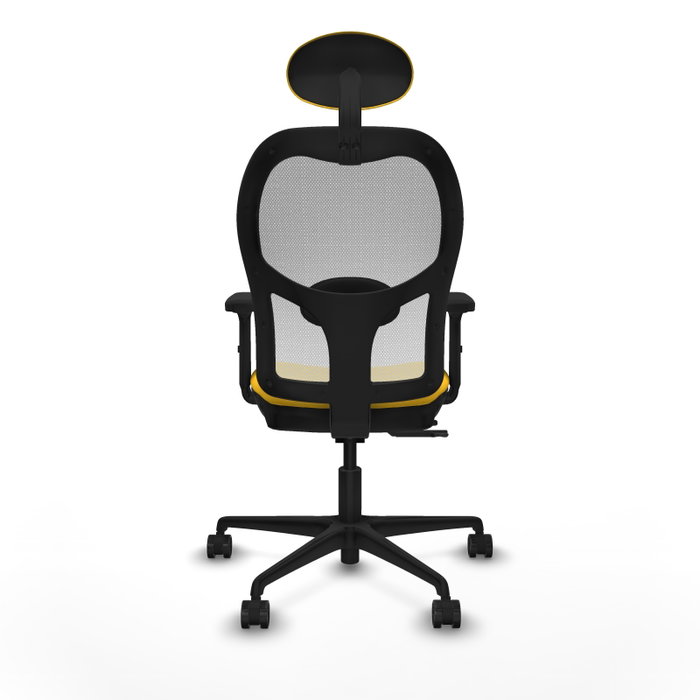 PIQUERAS Y CRESPO Silla de oficina Jorquera con mecanismo Sincro/Traslack Amarillo y Blanco