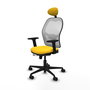 PIQUERAS Y CRESPO Silla de oficina Jorquera con mecanismo Sincro/Traslack Amarillo y Blanco