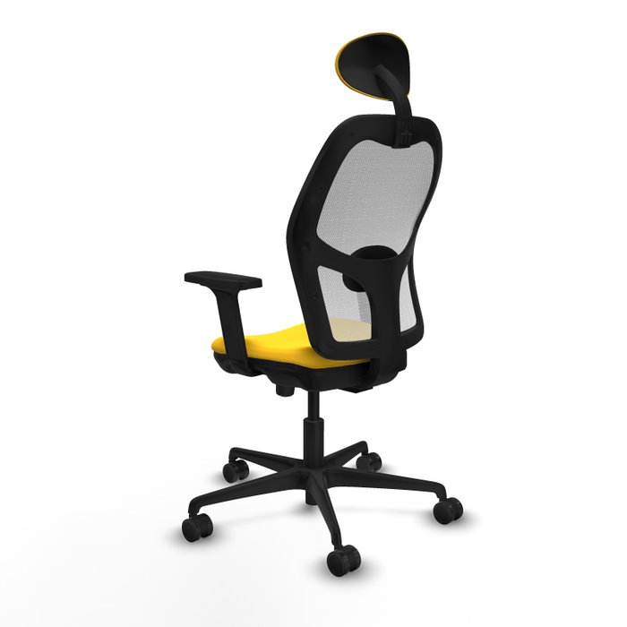PIQUERAS Y CRESPO Silla de oficina Jorquera con mecanismo Sincro/Traslack Amarillo y Blanco
