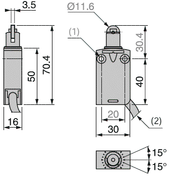 TELEMECANIQUE SENSORS Interruptor de fin de carrera XCMD2502L1 con roldana metálica TELEMECANIQUE SENSORS Interruptor de fin de carrera XCMD2502L1 con roldana metálica