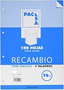 PACSA Recambio A5 Cuadriculado 4x4 100 Hojas 70g/m²