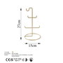 Aberto Design TK-003 Organizador de Joyas Metal Dorado 15 cm Diámetro x 27 cm Altura