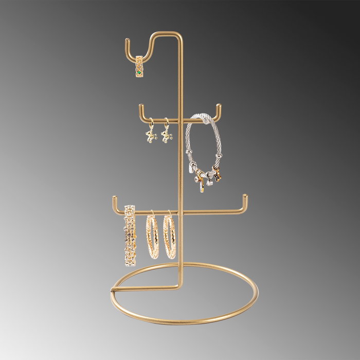 Aberto Design TK-003 Organizador de Joyas Metal Dorado 15 cm Diámetro x 27 cm Altura