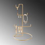 Aberto Design TK-003 Organizador de Joyas Metal Dorado 15 cm Diámetro x 27 cm Altura
