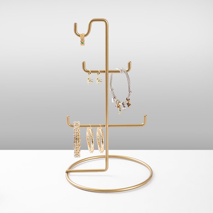 Aberto Design TK-003 Organizador de Joyas Metal Dorado 15 cm Diámetro x 27 cm Altura