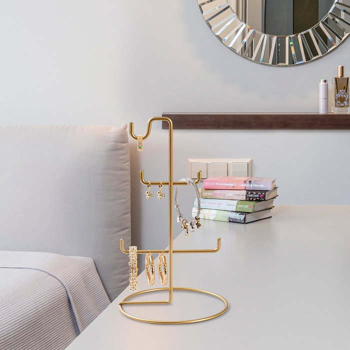 Aberto Design TK-003 Organizador de Joyas Metal Dorado 15 cm Diámetro x 27 cm Altura