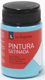 LA PAJARITA Pack de 6 botes de pintura satinada azul turquesa base látex 35 ml