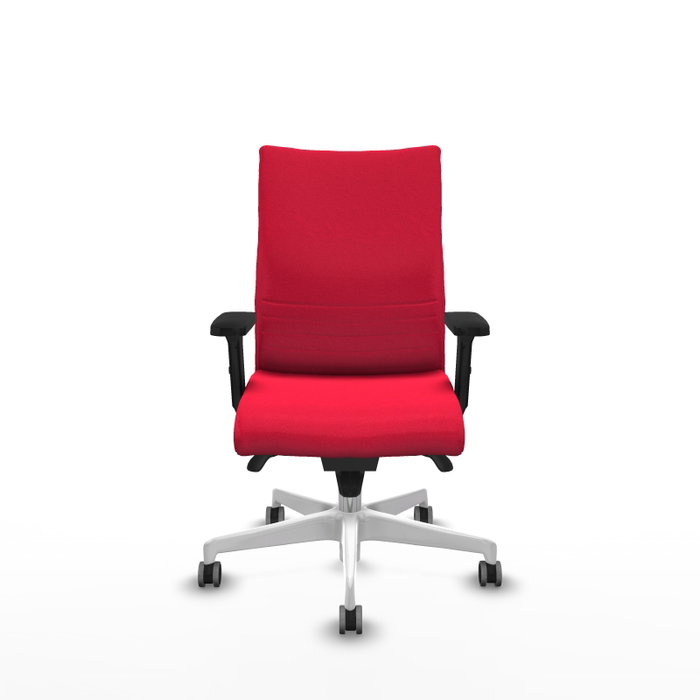 PIQUERAS Y CRESPO Silla Albacete Confidente con Mecanismo Sincro, Tela Roja y Base Blanca PIQUERAS Y CRESPO Silla Albacete Confidente con Mecanismo Sincro, Tela Roja y Base Blanca