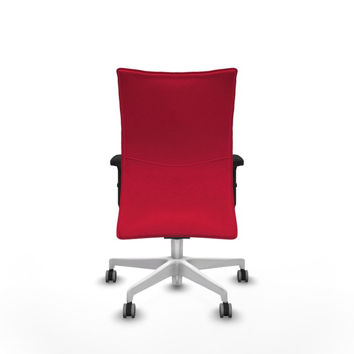 PIQUERAS Y CRESPO Silla Albacete Confidente con Mecanismo Sincro, Tela Roja y Base Blanca PIQUERAS Y CRESPO Silla Albacete Confidente con Mecanismo Sincro, Tela Roja y Base Blanca