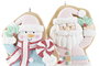 DKD Home Decor Adorno Navideño Colgante Fantasía Rosa y Azul 1.6 x 12 x 8 cm (12 Unidades)