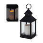 Farol con vela de LED negro con función de temporizador