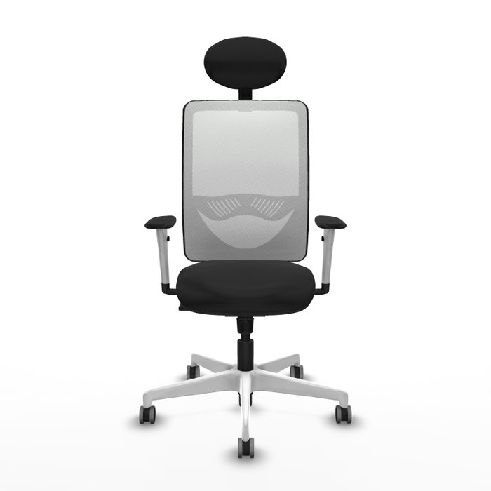 PIQUERAS Y CRESPO Silla de oficina Zulema con mecanismo Sincro, Negro y Blanco