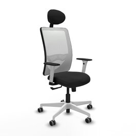 PIQUERAS Y CRESPO Silla de oficina Zulema con mecanismo Sincro, Negro y Blanco