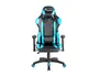 Rocada Silla Gaming Profesional Reclinable 155° con Brazos Regulables, Cojín Lumbar y Cervical, Similpiel Negro/Azul