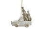 DKD Home Decor Decoración Colgante de Resina Coche Dorado 7x3x7 cm