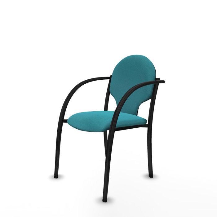 PIQUERAS Y CRESPO Silla Hellín Tapizada en Tela Turquesa con Brazos Fijos PIQUERAS Y CRESPO Silla Hellín Tapizada en Tela Turquesa con Brazos Fijos