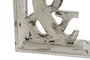 DKD Home Decor Sujetalibros Set de 2 MDF Blanco Envejecido