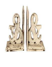 DKD Home Decor Sujetalibros Set de 2 MDF Blanco Envejecido