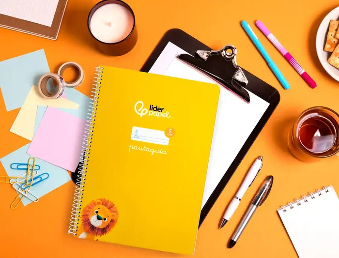Liderpapel Cuaderno Espiral Pautaguía A4 Tapa Blanda 80 Hojas 75gr Cuadro Pautado 5mm Color Amarillo
