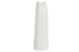 DKD Home Decor Jarrón de Gres Hoja Blanco 70 cm