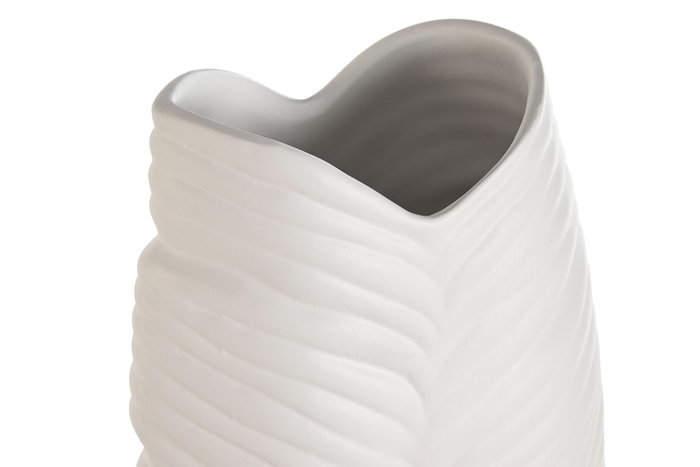 DKD Home Decor Jarrón de Gres Hoja Blanco 70 cm
