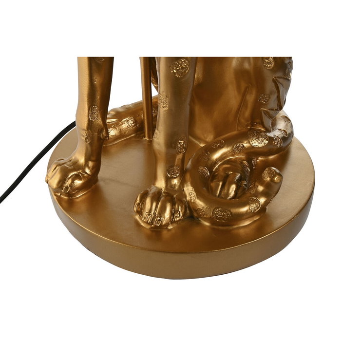 DKD Home Decor Lámpara de Sobremesa Leopardo Dorado y Negro DKD Home Decor Lámpara de Sobremesa Leopardo Dorado y Negro