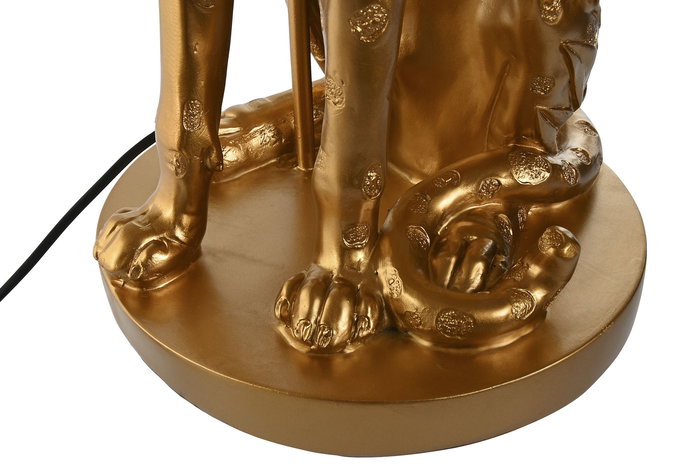 DKD Home Decor Lámpara Sobremesa Colonial Dorado Negro Leopardo 33 x 78.5 x 33 cm