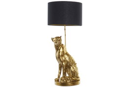 DKD Home Decor Lámpara de Sobremesa Leopardo Dorado y Negro