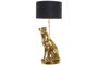 DKD Home Decor Lámpara de Sobremesa Leopardo Dorado y Negro