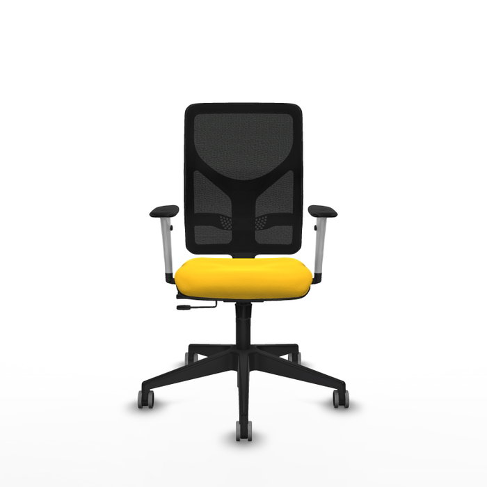 PIQUERAS Y CRESPO Silla de oficina Motilla con mecanismo Sincro/Traslack Amarillo y Negro