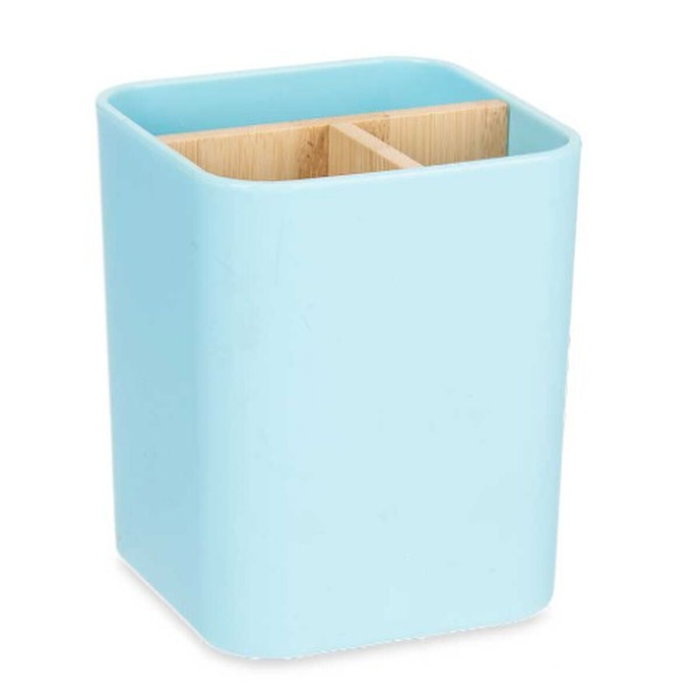 Portacepillos de Dientes Berilo Azul Bambú Polipropileno 9 x 11 x 9 cm (6 Unidades) Portacepillos de Dientes Berilo Azul Bambú Polipropileno 9 x 11 x 9 cm (6 Unidades)