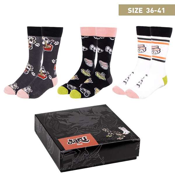 Cerdá Pack Calcetines 3 Piezas Otaku Talla Única Calzado 35-41 Multicolor
