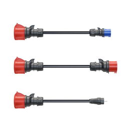 go-e Gemini flex 22 kW Set (16 A doméstico, azul, rojo) - Adaptador para CEE rojo 16 A, CEE azul 16 A y enchufe doméstico