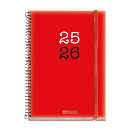 Agenda Escolar (2025-26) Miquelrius College Espiral Tapa Pp Con Goma Plus 4º 150X213 D/P Rojo